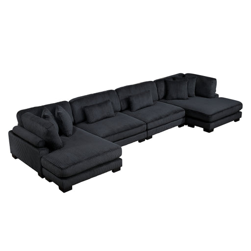 Homelegance - Traverse 4 Piece Modular Sectional with Reversible Chaise in Black - 8555BK*2AC2VC - GreatFurnitureDeal