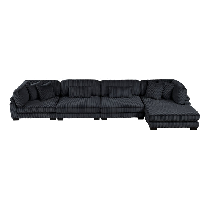Homelegance - Traverse 4 Piece Modular Sectional with Reversible Chaise in Black - 8555BK*CR2ACVC - GreatFurnitureDeal