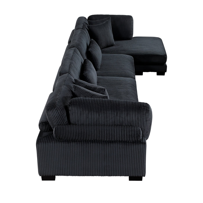 Homelegance - Traverse 4 Piece Modular Sectional with Reversible Chaise in Black - 8555BK*CR2ACVC - GreatFurnitureDeal