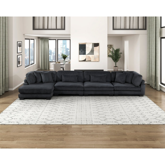 Homelegance - Traverse 4 Piece Modular Sectional with Reversible Chaise in Black - 8555BK*CR2ACVC - GreatFurnitureDeal