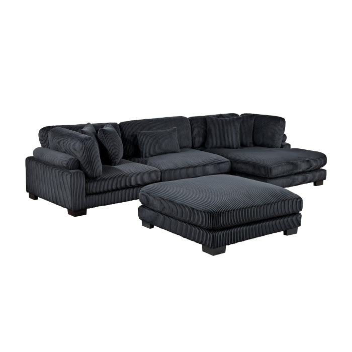 Homelegance - Traverse 4 Piece Modular Sectional in Black - 8555BK*CRACVCOT - GreatFurnitureDeal
