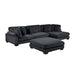 Homelegance - Traverse 4 Piece Modular Sectional in Black - 8555BK*CRACVCOT - GreatFurnitureDeal