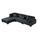 Homelegance - Traverse 4 Piece Modular Sectional with Ottoman in Black - 8555BK*4OT - GreatFurnitureDeal