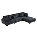 Homelegance - Traverse 4 Piece Modular Sectional with Ottoman in Black - 8555BK*4OT - GreatFurnitureDeal