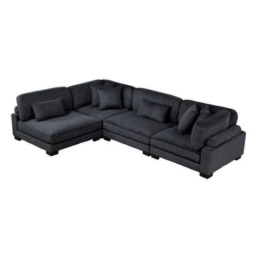 Homelegance - Traverse 4 Piece Modular Sectional in Black - 8555BK*4SC - GreatFurnitureDeal