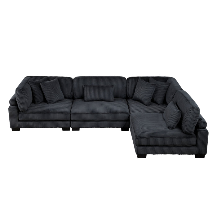 Homelegance - Traverse 4 Piece Modular Sectional in Black - 8555BK*4SC - GreatFurnitureDeal