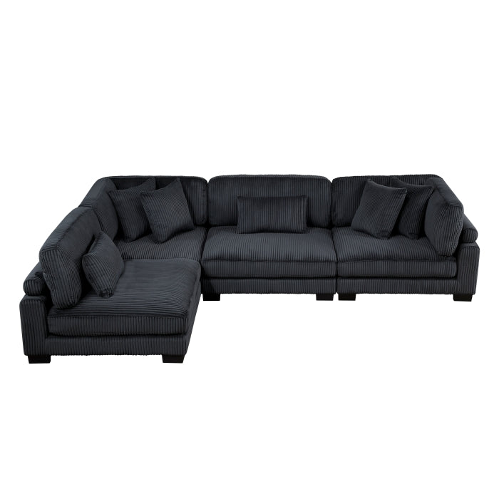 Homelegance - Traverse 4 Piece Modular Sectional in Black - 8555BK*4SC - GreatFurnitureDeal