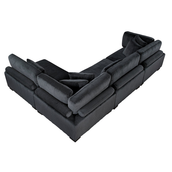 Homelegance - Traverse 4 Piece Modular Sectional in Black - 8555BK*4SC - GreatFurnitureDeal