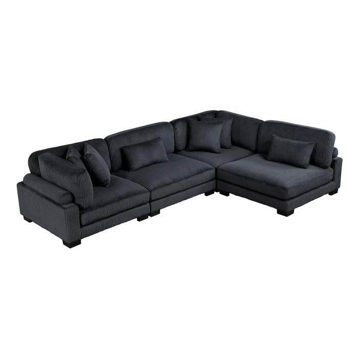 Homelegance - Traverse 4 Piece Modular Sectional in Black - 8555BK*4SC - GreatFurnitureDeal