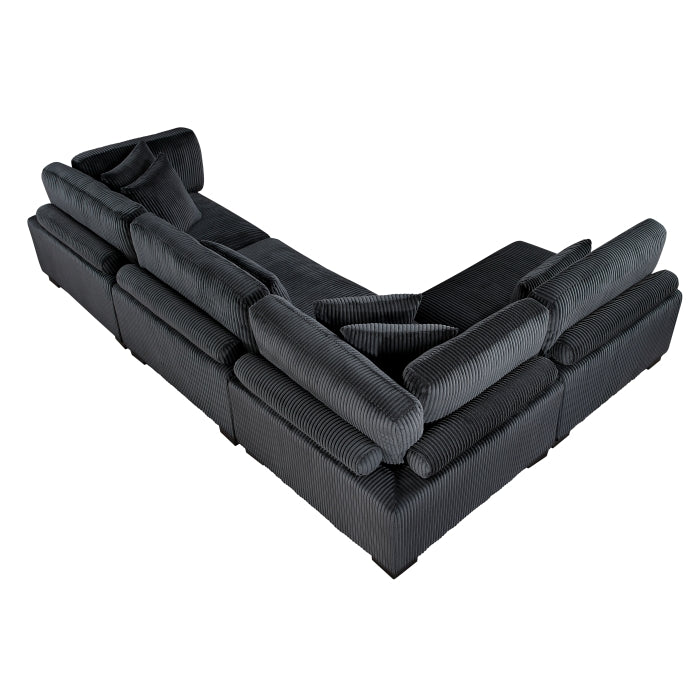 Homelegance - Traverse 4 Piece Modular Sectional in Black - 8555BK*4SC - GreatFurnitureDeal