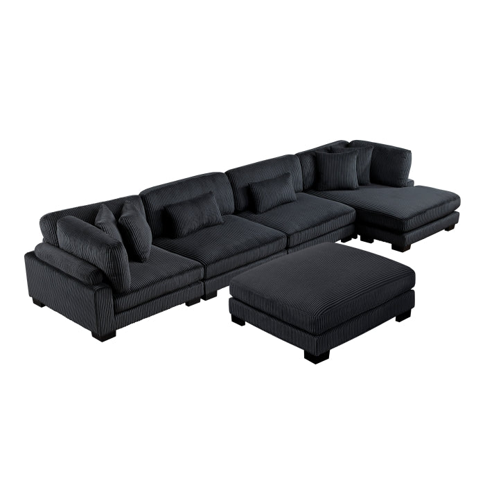 Homelegance - Traverse 5 Piece Modular Sectional in Black - 8555BK*CR2ACVCOT - GreatFurnitureDeal