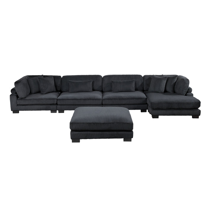 Homelegance - Traverse 5 Piece Modular Sectional in Black - 8555BK*CR2ACVCOT - GreatFurnitureDeal