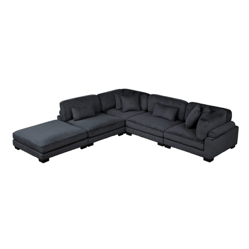 Homelegance - Traverse 5 Piece Modular Sectional with Ottoman in Black - 8555BK*5OT - GreatFurnitureDeal