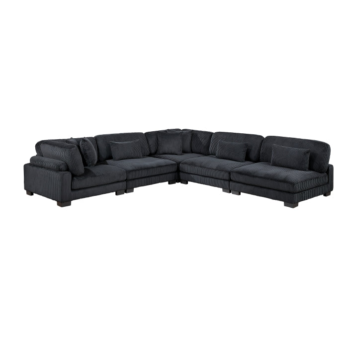 Homelegance - Traverse 5 Piece Modular Sectional in Black - 8555BK*5SC - GreatFurnitureDeal