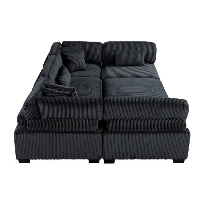 Homelegance - Traverse 6 Piece Modular Sectional with Ottoman in Black - 8555BK*6OT - GreatFurnitureDeal