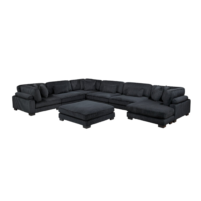 Homelegance - Traverse 7 Piece Modular Sectional with Reversible Chaise in Black - 8555BK*2CR3ACVCOT - GreatFurnitureDeal