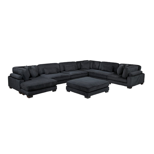 Homelegance - Traverse 7 Piece Modular Sectional with Reversible Chaise in Black - 8555BK*2CR3ACVCOT - GreatFurnitureDeal