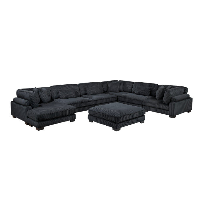 Homelegance - Traverse 7 Piece Modular Sectional with Reversible Chaise in Black - 8555BK*2CR3ACVCOT - GreatFurnitureDeal