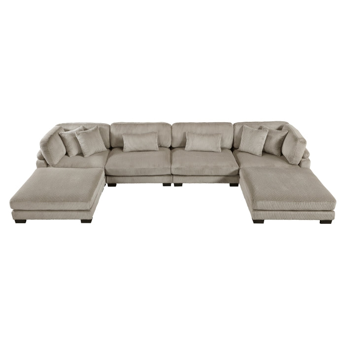 Homelegance - Traverse 6 Piece Modular Sectional with Ottomans - 8555GB*2CR2AC2OT - GreatFurnitureDeal