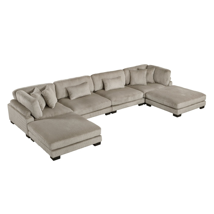 Homelegance - Traverse 6 Piece Modular Sectional with Ottomans - 8555GB*2CR2AC2OT - GreatFurnitureDeal