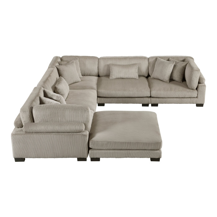 Homelegance - Traverse 6 Piece Modular Sectional with Ottoman - 8555GB*3CR2ACOT