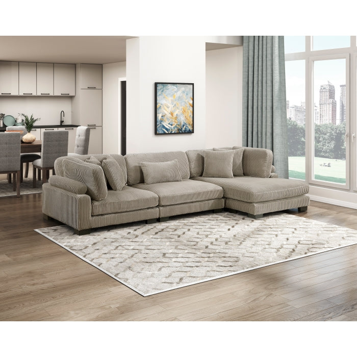 Homelegance - Traverse 3 Piece Modular Sectional with Reversible Chaise in Taupe - 8555GB*CRACVC - GreatFurnitureDeal
