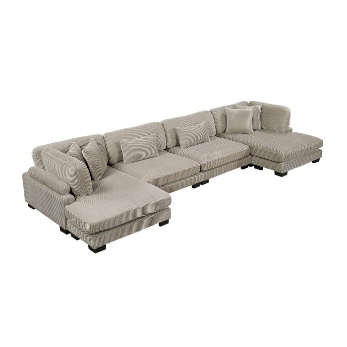 Homelegance - Traverse 4 Piece Modular Sectional with Reversible Chaise in Taupe - 8555GB*2AC2VC - GreatFurnitureDeal