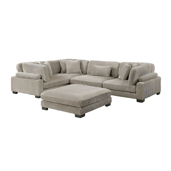Homelegance - Traverse 5 Piece Modular Sectional with Ottoman - 8555GB*3CRACOT - GreatFurnitureDeal