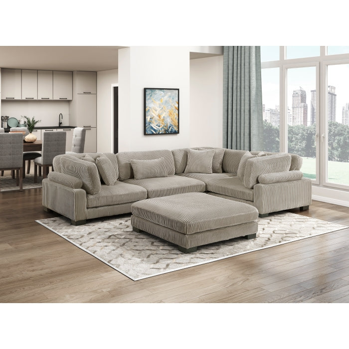 Homelegance - Traverse 5 Piece Modular Sectional with Ottoman - 8555GB*3CRACOT - GreatFurnitureDeal