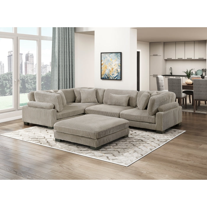 Homelegance - Traverse 5 Piece Modular Sectional with Ottoman - 8555GB*3CRACOT