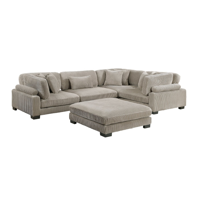 Homelegance - Traverse 5 Piece Modular Sectional with Ottoman - 8555GB*3CRACOT