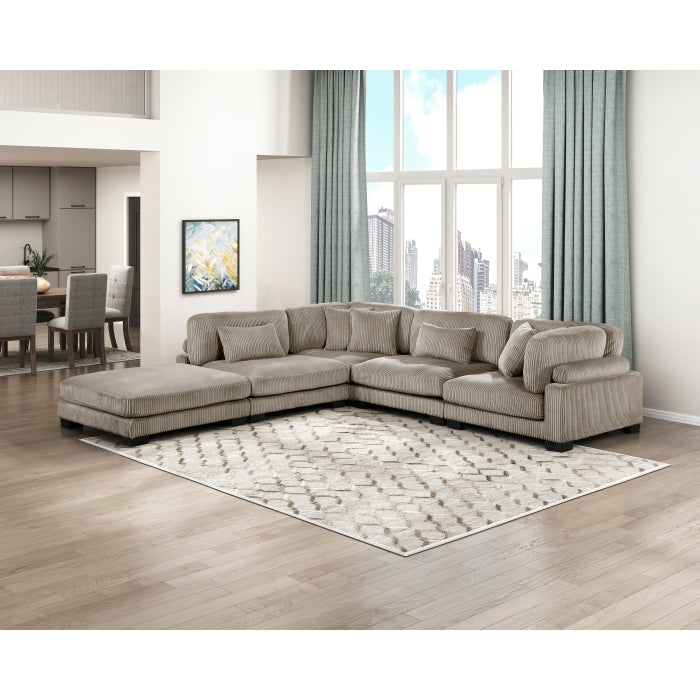 Homelegance - Traverse 5 Piece Modular Sectional with Ottoman - 8555GB*3CRACOT