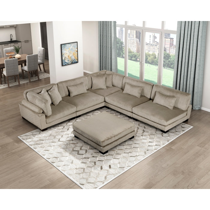 Homelegance - Traverse 5 Piece Modular Sectional with Ottoman - 8555GB*6OT - GreatFurnitureDeal