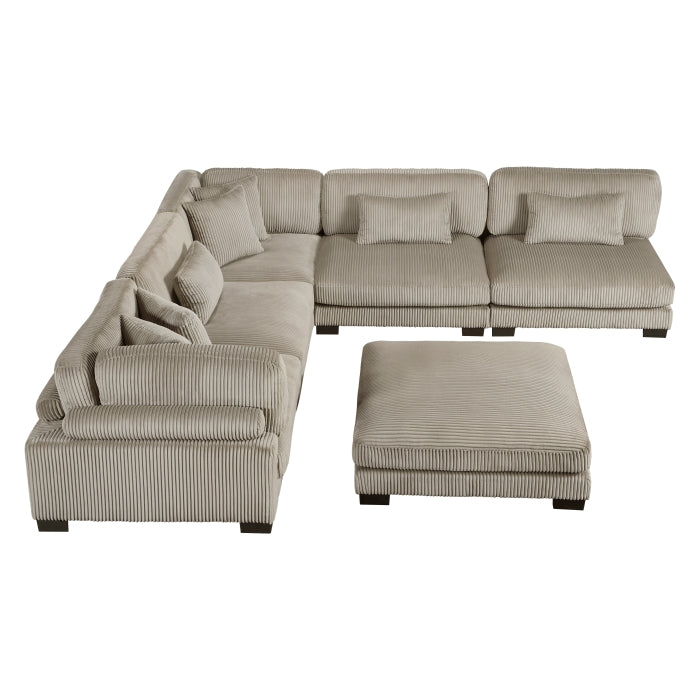 Homelegance - Traverse 5 Piece Modular Sectional with Ottoman - 8555GB*6OT - GreatFurnitureDeal