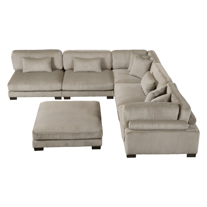 Homelegance - Traverse 5 Piece Modular Sectional with Ottoman - 8555GB*6OT