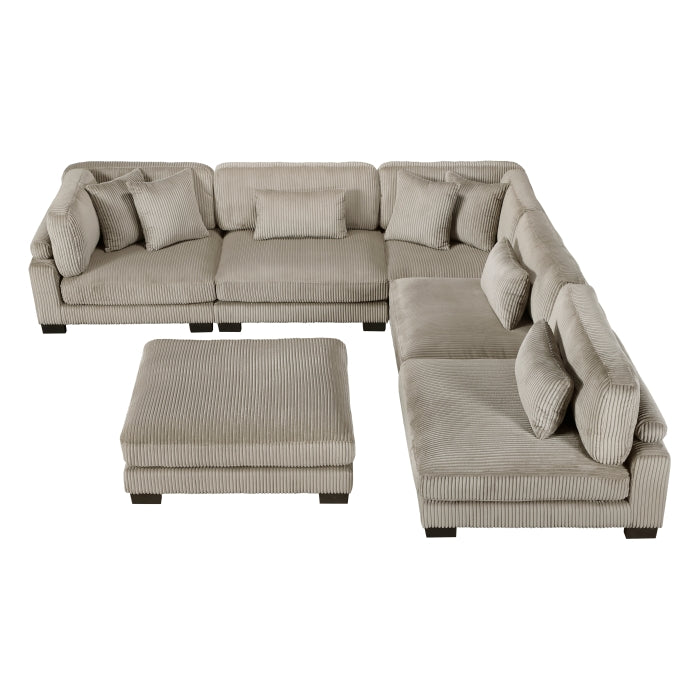 Homelegance - Traverse 5 Piece Modular Sectional with Ottoman - 8555GB*6OT