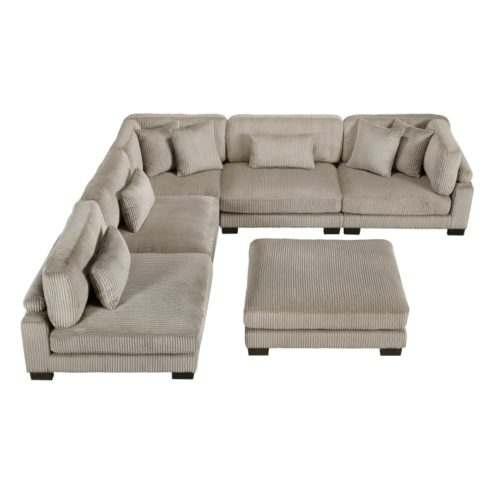 Homelegance - Traverse 5 Piece Modular Sectional with Ottoman - 8555GB*6OT