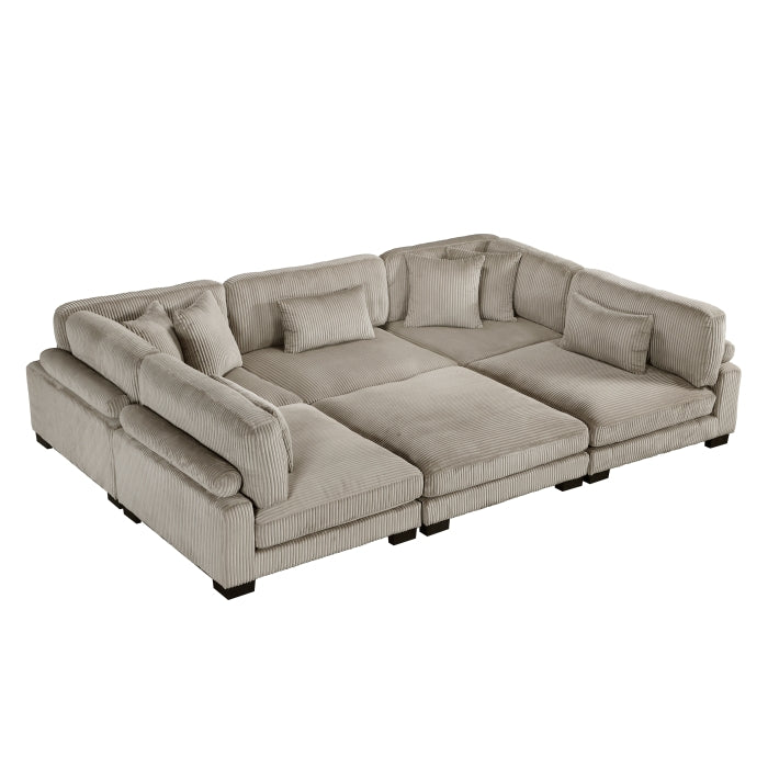 Homelegance - Traverse 5 Piece Modular Sectional with Ottoman - 8555GB*6OT