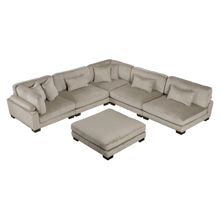 Homelegance - Traverse 5 Piece Modular Sectional with Ottoman - 8555GB*6OT