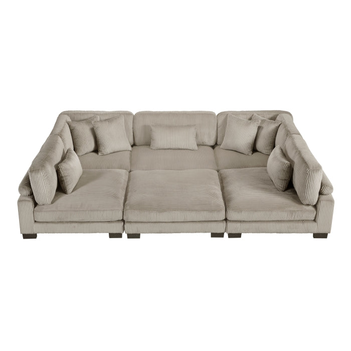 Homelegance - Traverse 5 Piece Modular Sectional with Ottoman - 8555GB*6OT