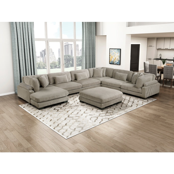 Homelegance - Traverse 7 Piece Modular Sectional with Reversible Chaise and Ottoman - 8555GB*2CR3ACVCOT - GreatFurnitureDeal