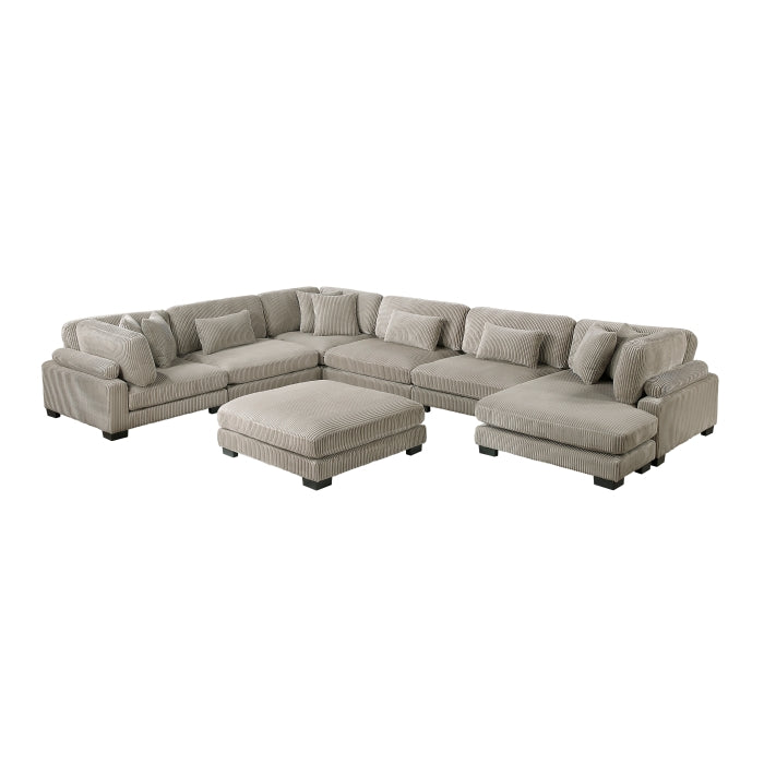 Homelegance - Traverse 7 Piece Modular Sectional with Reversible Chaise and Ottoman - 8555GB*2CR3ACVCOT
