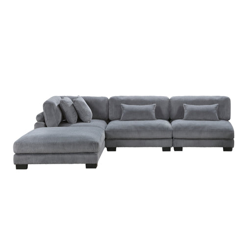 Homelegance - Traverse 4 Piece Modular Sectional with Ottoman - 8555GY*2AC1CROT - GreatFurnitureDeal