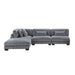 Homelegance - Traverse 4 Piece Modular Sectional with Ottoman - 8555GY*2AC1CROT - GreatFurnitureDeal