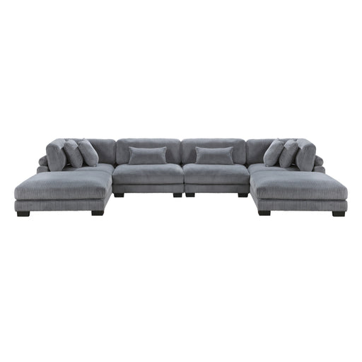 Homelegance - Traverse 6 Piece Modular Sectional with Ottomans - 8555GY*2CR2AC2OT - GreatFurnitureDeal