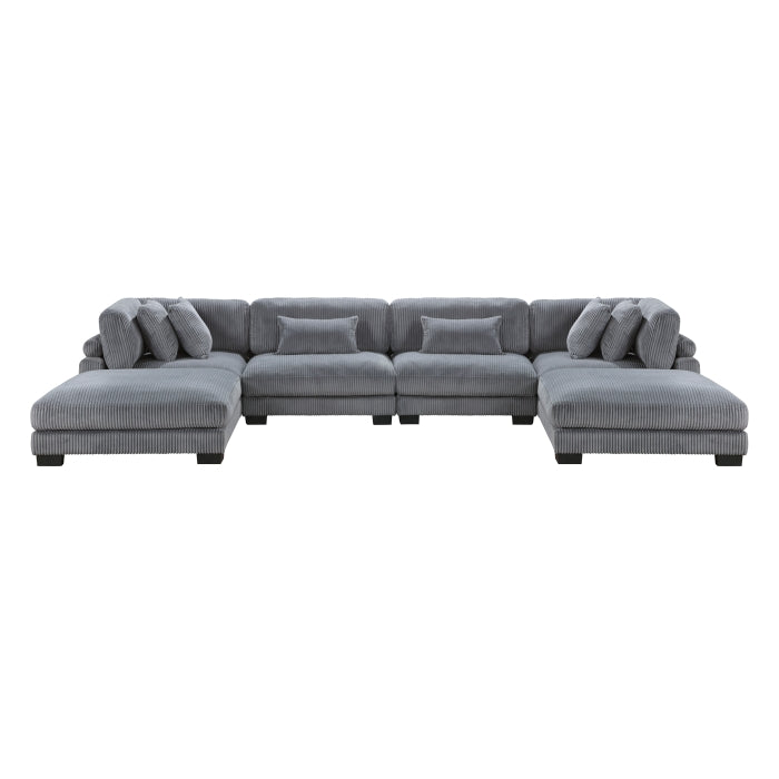 Homelegance - Traverse 6 Piece Modular Sectional with Ottomans - 8555GY*2CR2AC2OT - GreatFurnitureDeal