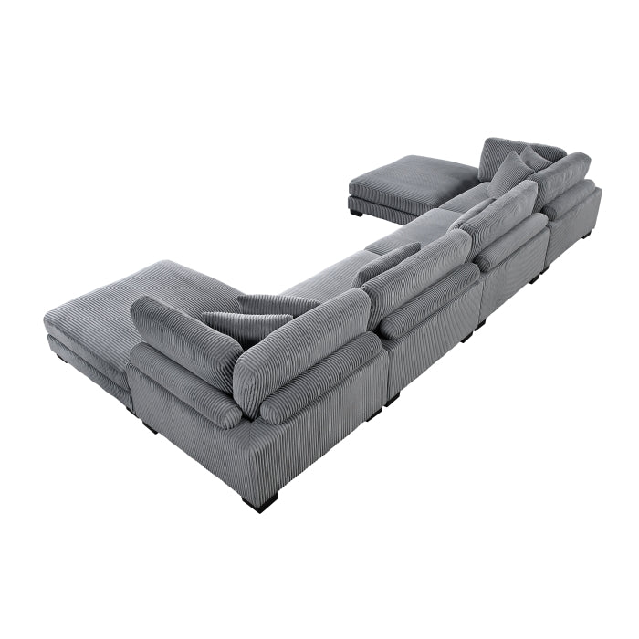 Homelegance - Traverse 6 Piece Modular Sectional with Ottomans - 8555GY*2CR2AC2OT