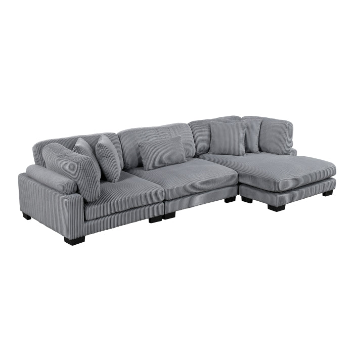 Homelegance - Traverse 3 Piece Modular Sectional with Reversible Chaise Sofa - 8555GY*CRACVC