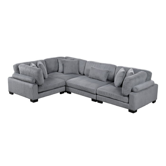 Homelegance - Traverse 4 Piece Modular Sectional - 8555GY*3CRAC - GreatFurnitureDeal