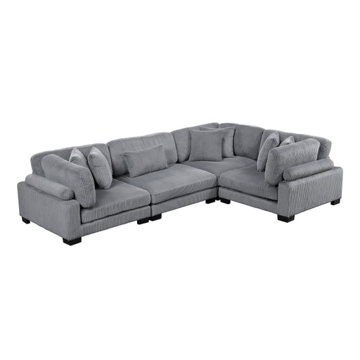 Homelegance - Traverse 4 Piece Modular Sectional - 8555GY*3CRAC - GreatFurnitureDeal